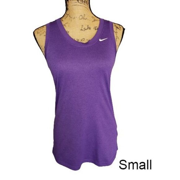 Nike Womens Tank Top Small Purple Dri-Fit V-Neck Loose Fit Sporty Athletic NWOT - Picture 1 of 6